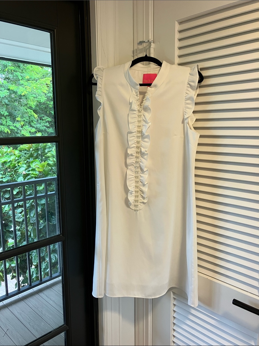 Lilly Pulitzer Adele White Ruffle Front Shift Dress
